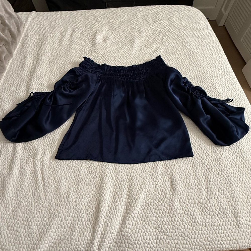 Parker Elegant Navy Off-Shoulder Women's Top